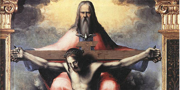 Beccafumi Crucifixion and trinity Trinity (detail) 1513