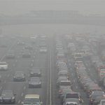 motorway covered in smog